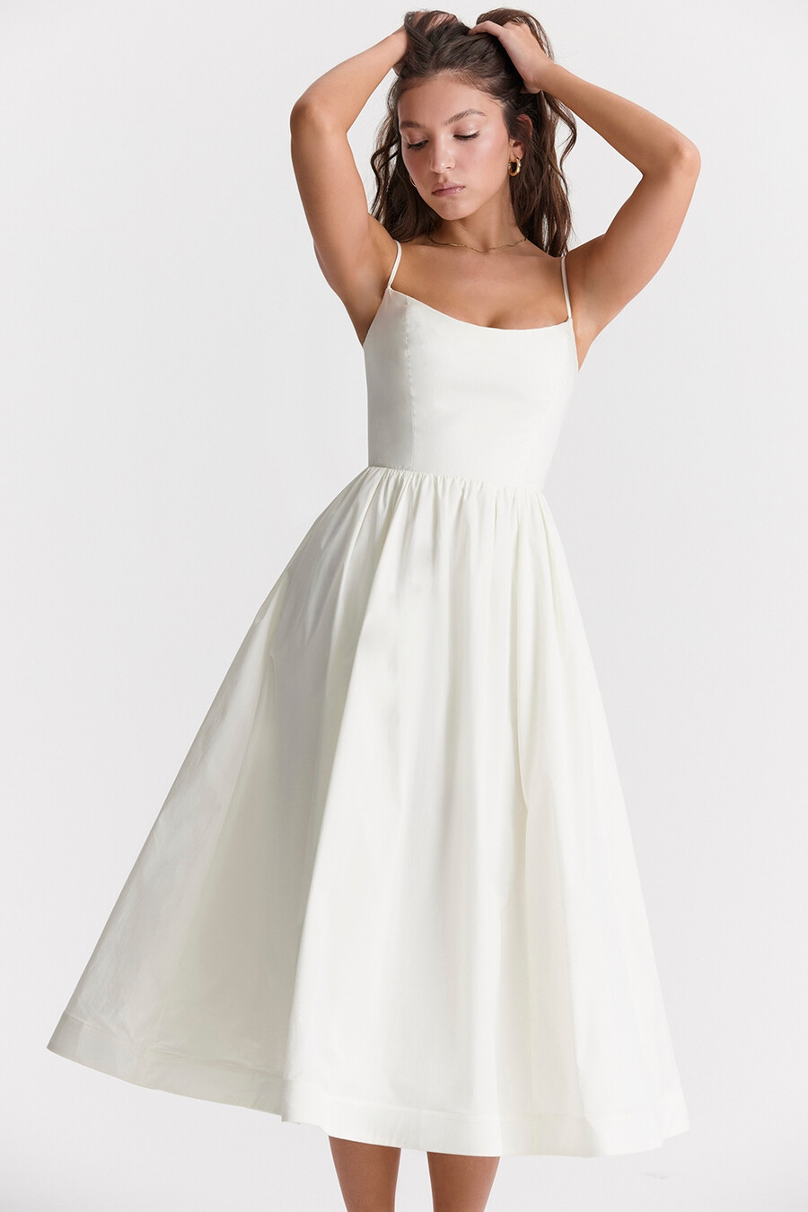 elfenbeinfarbenes korsett-sommerkleid