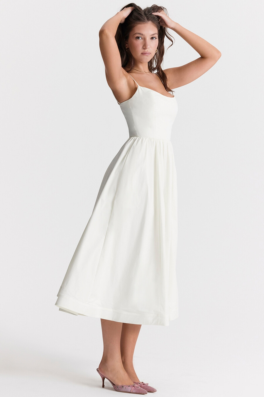 elfenbeinfarbenes korsett-sommerkleid