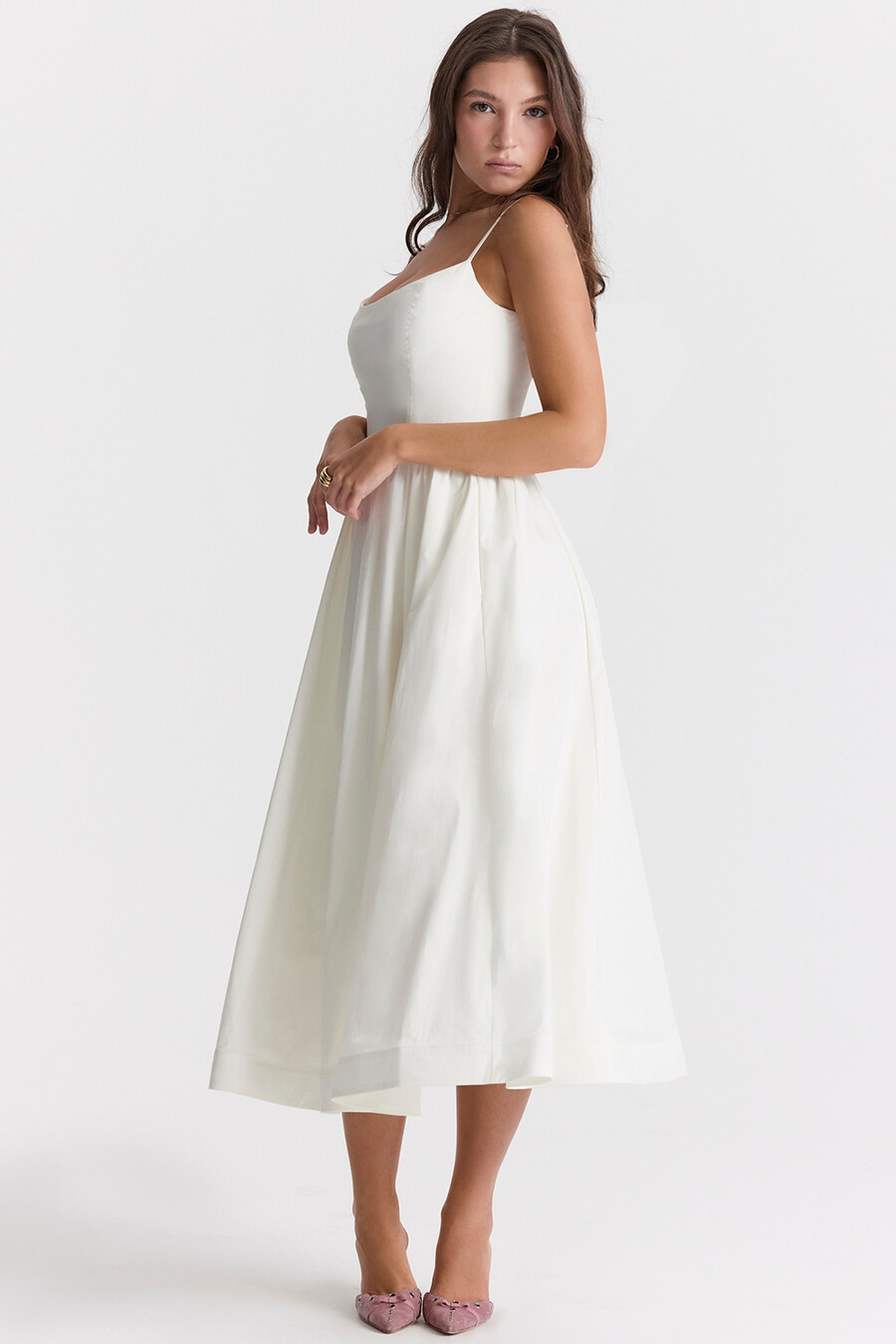 elfenbeinfarbenes korsett-sommerkleid