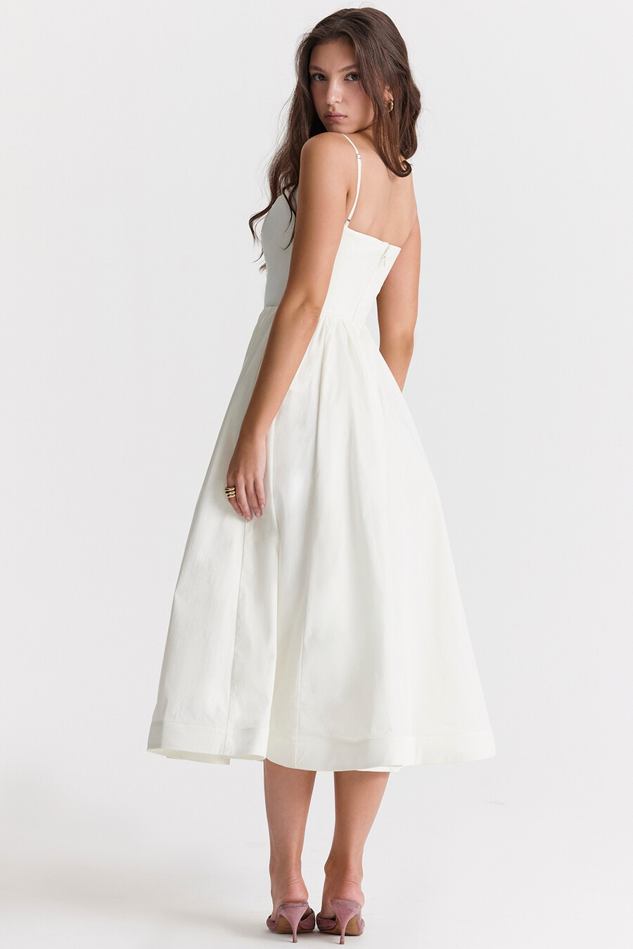 elfenbeinfarbenes korsett-sommerkleid