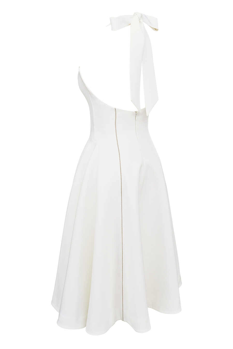elfenbeinfarbenes midikleid mit neckholder