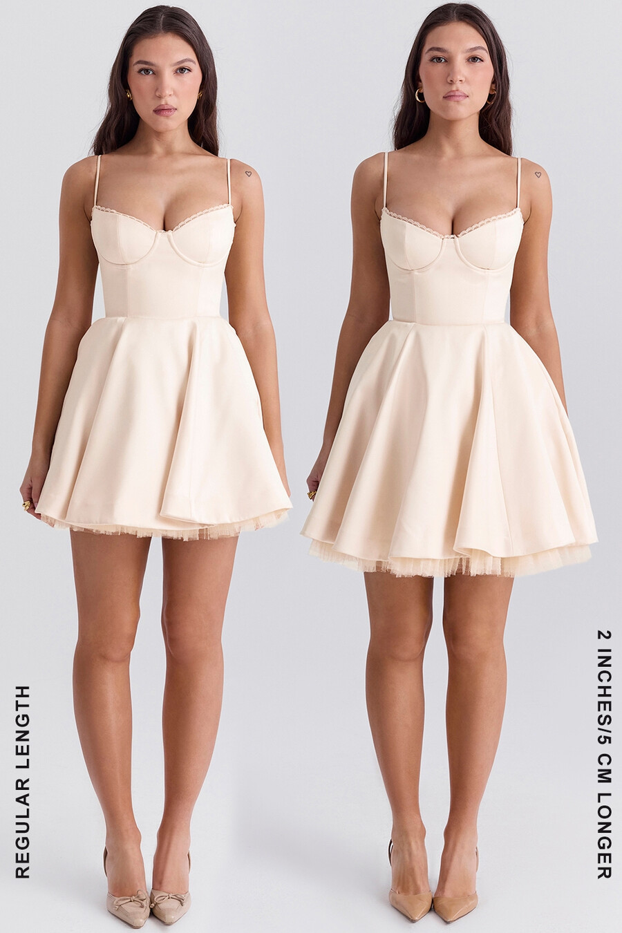 vintage cremefarbenes tüll-minikleid