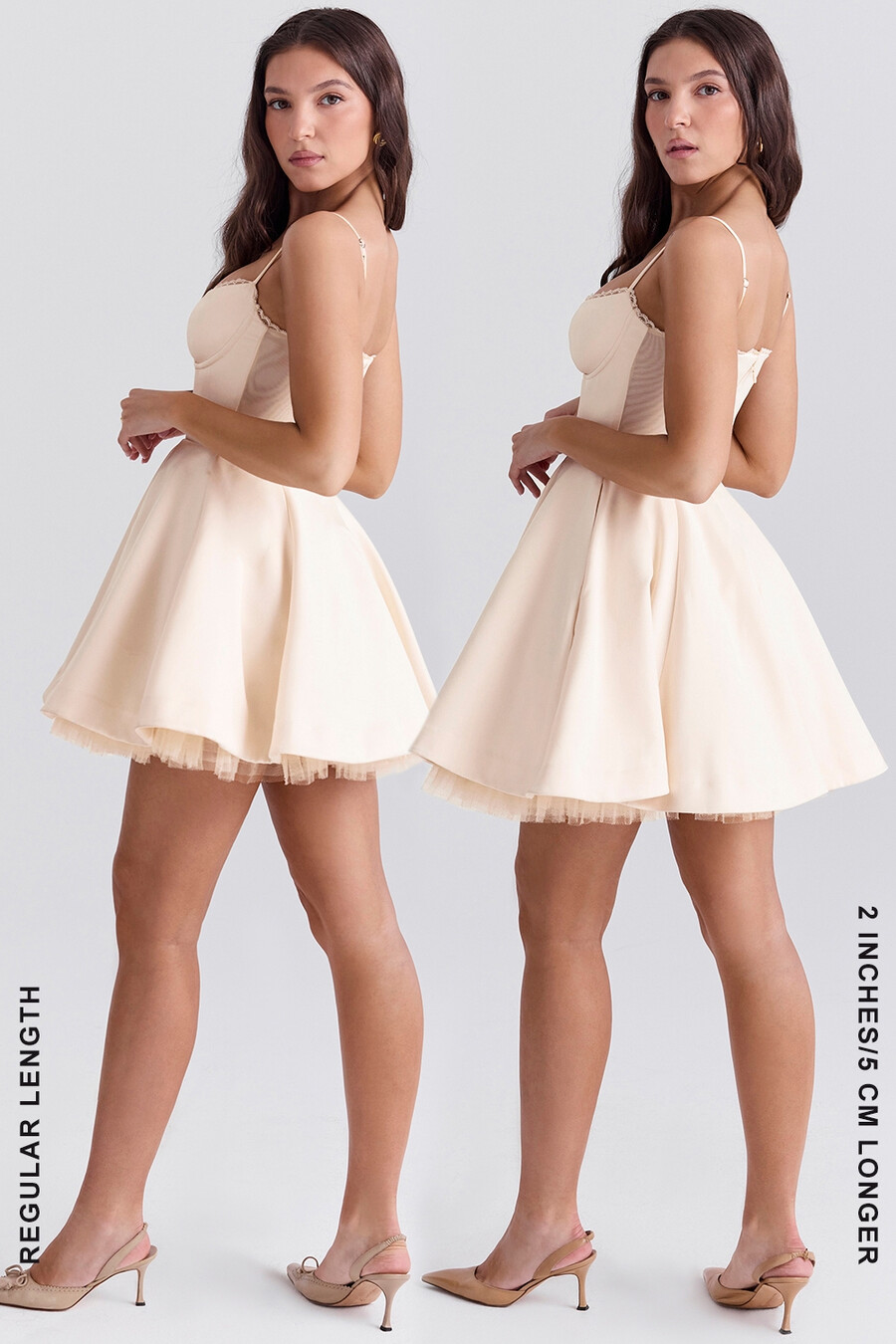 vintage cremefarbenes tüll-minikleid
