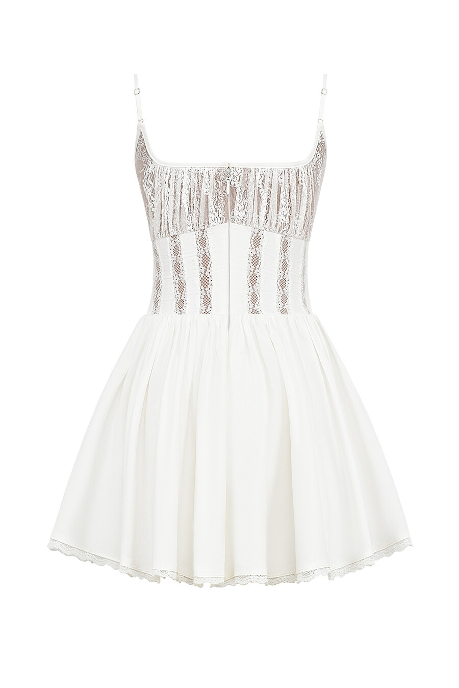 weißes baumwoll-korsett-minikleid