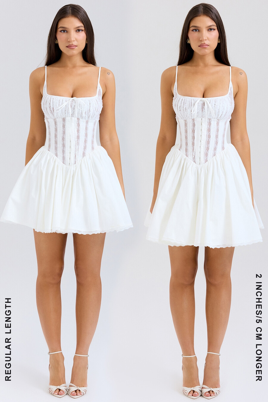 weißes baumwoll-korsett-minikleid