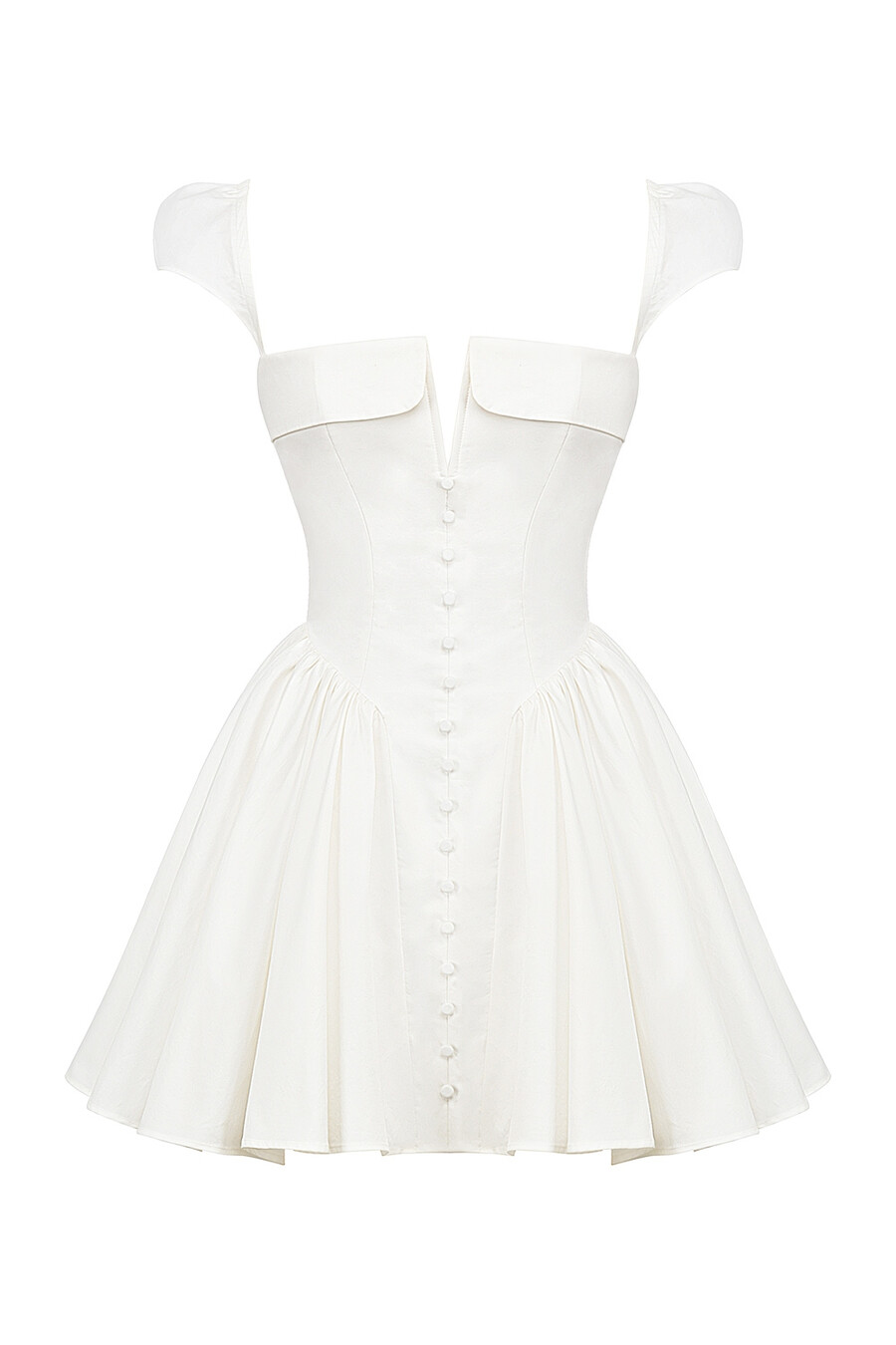 weißes baumwoll-korsett-minikleid