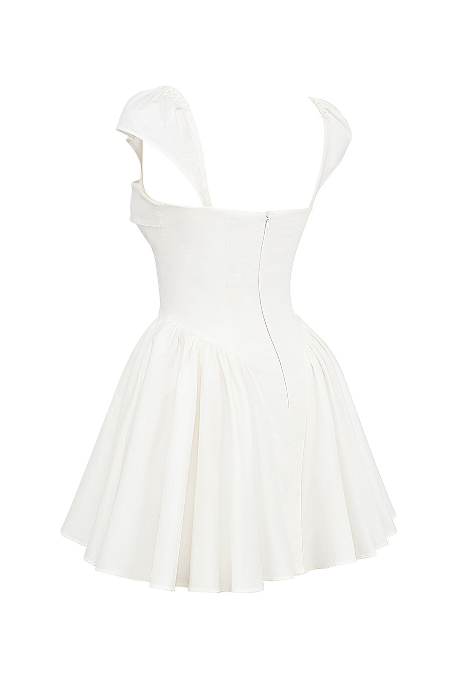 weißes baumwoll-korsett-minikleid