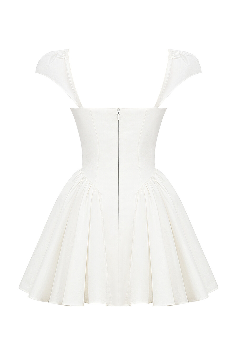 weißes baumwoll-korsett-minikleid