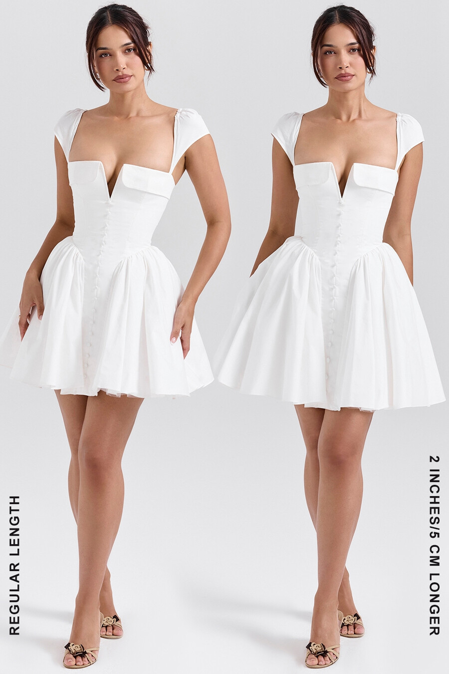 weißes baumwoll-korsett-minikleid