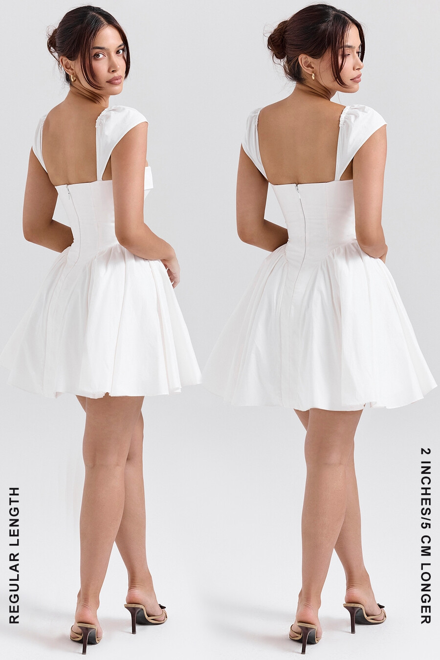 weißes baumwoll-korsett-minikleid