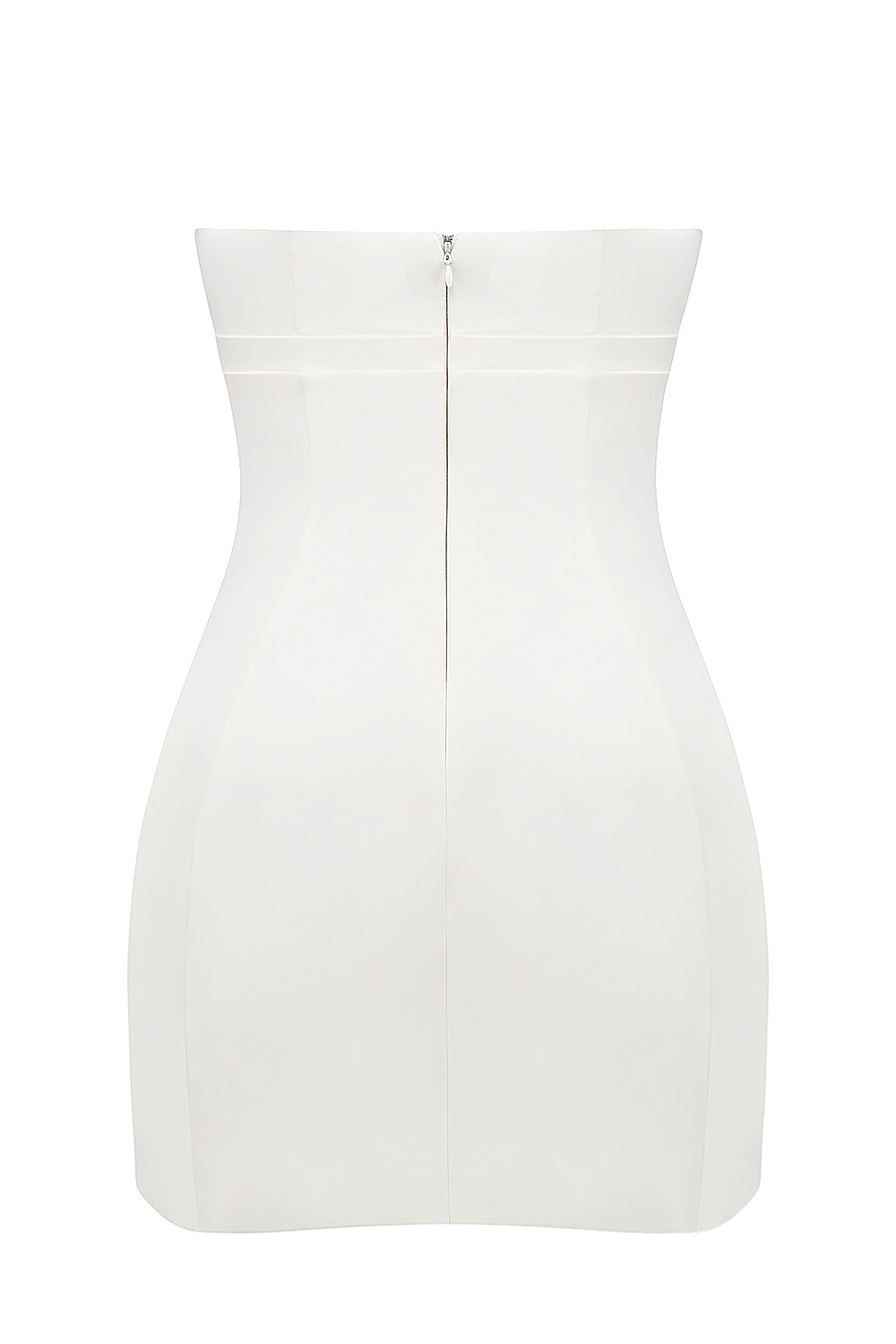 weißes trägerloses minikleid aus twill