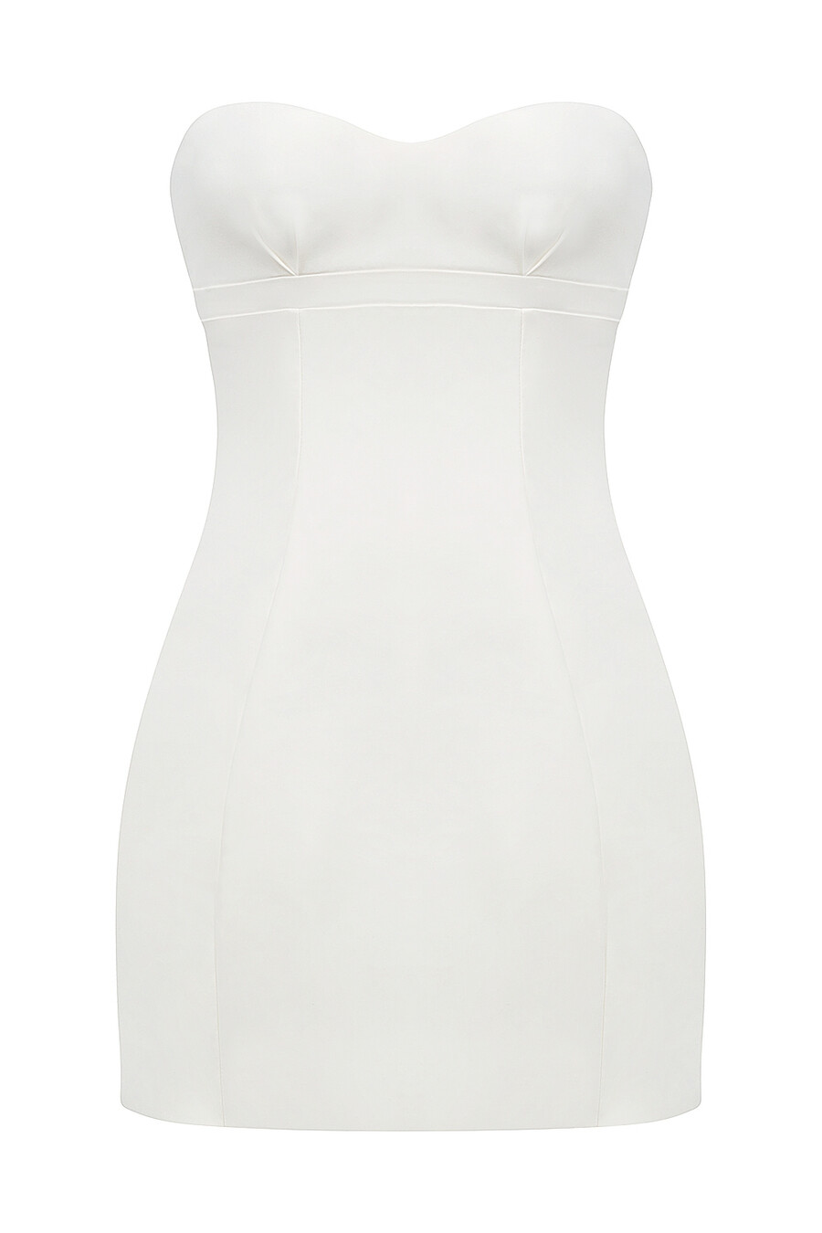 weißes trägerloses minikleid aus twill