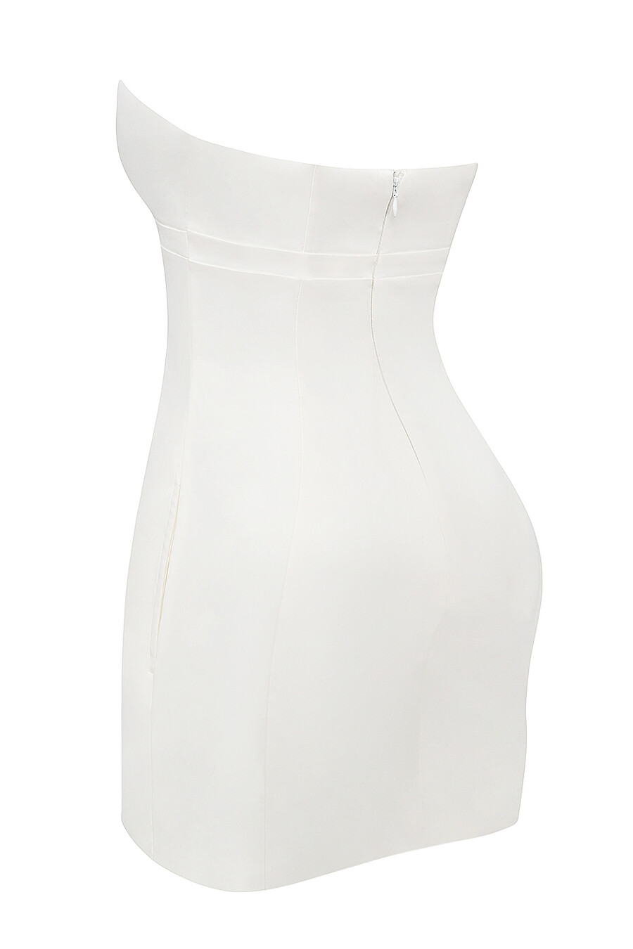 weißes trägerloses minikleid aus twill