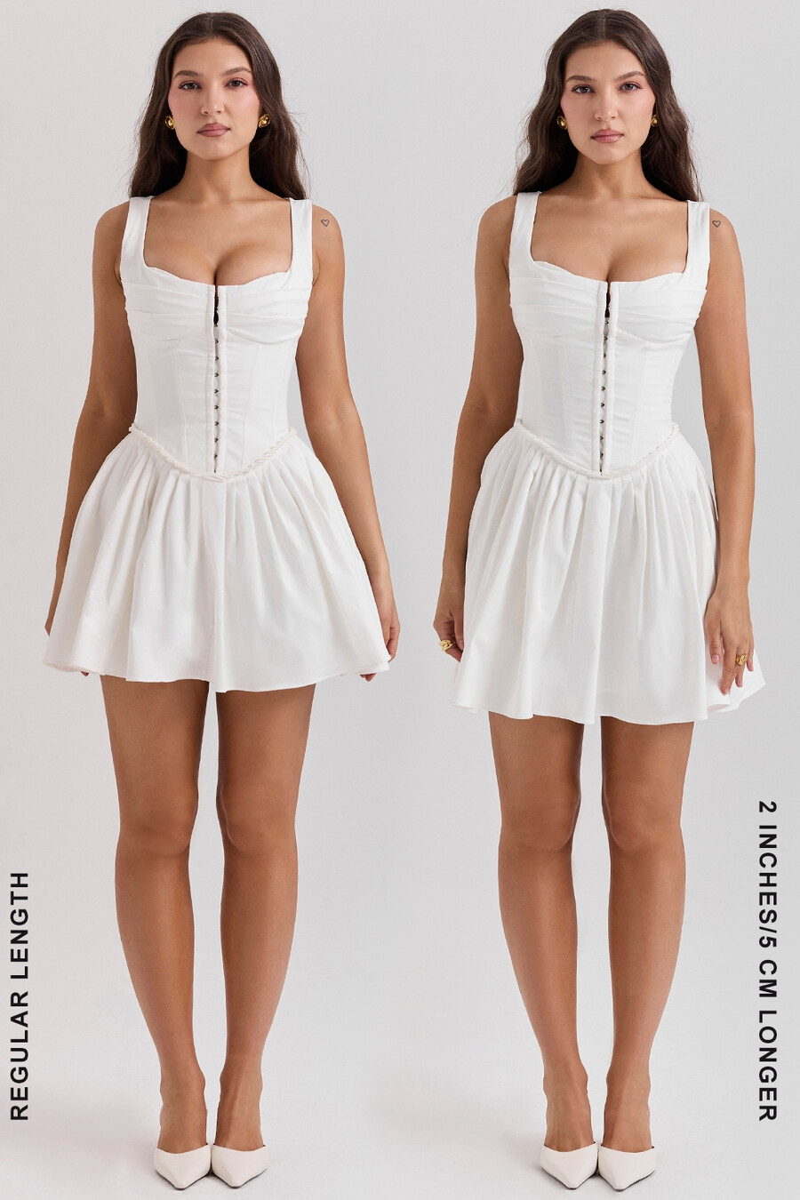 weißes plissiertes minikleid