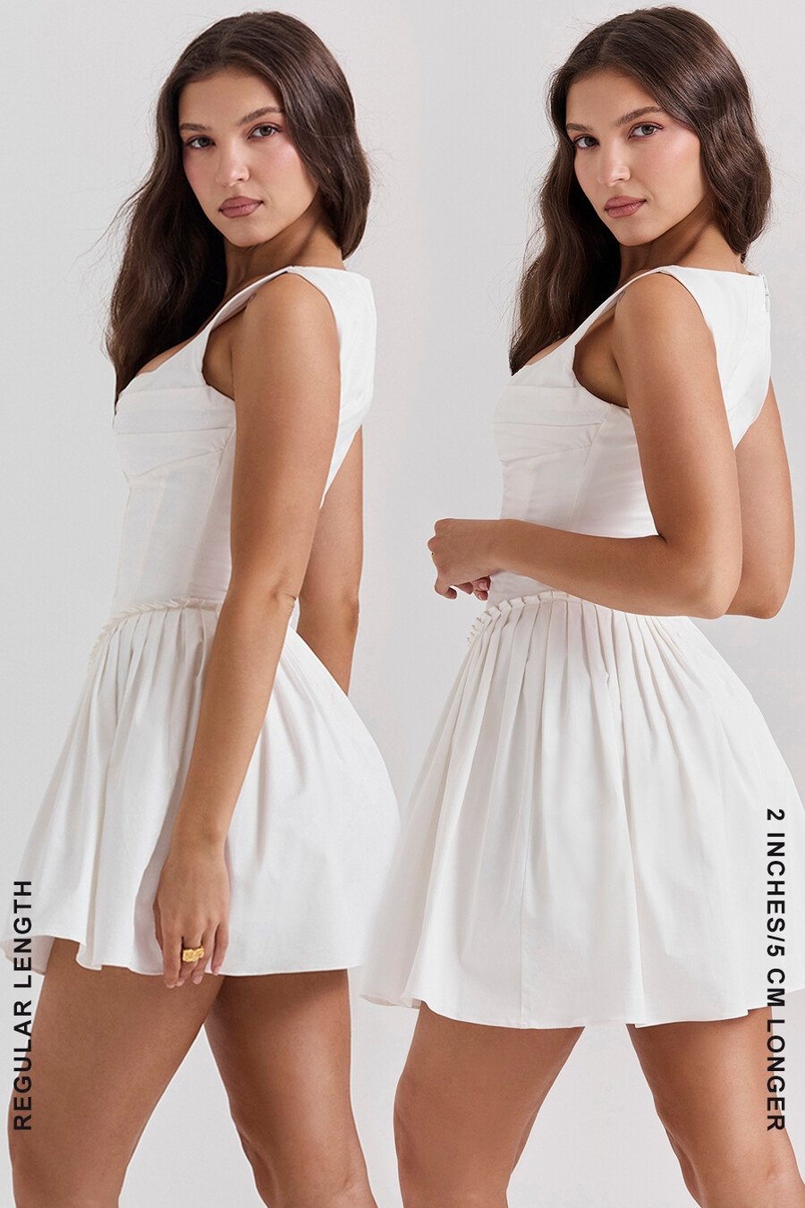 weißes plissiertes minikleid