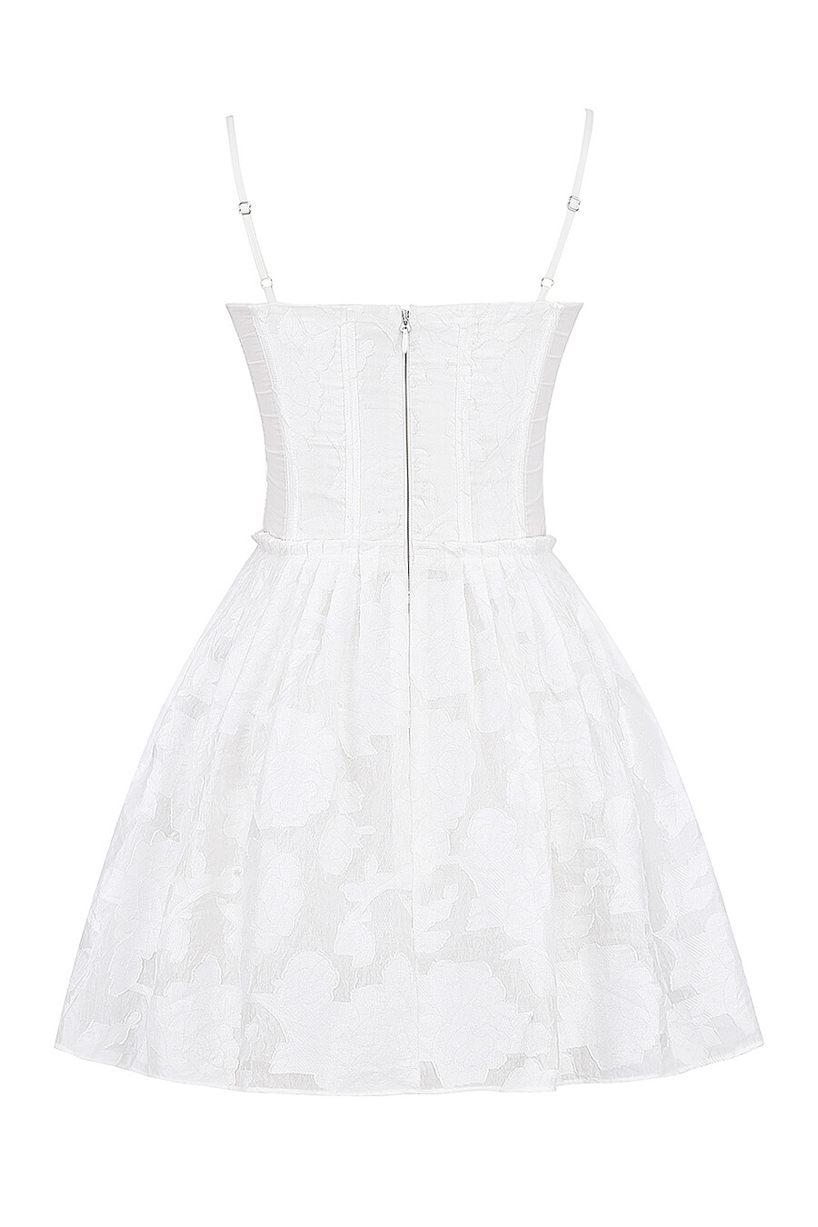 weißes jacquard-korsett-minikleid