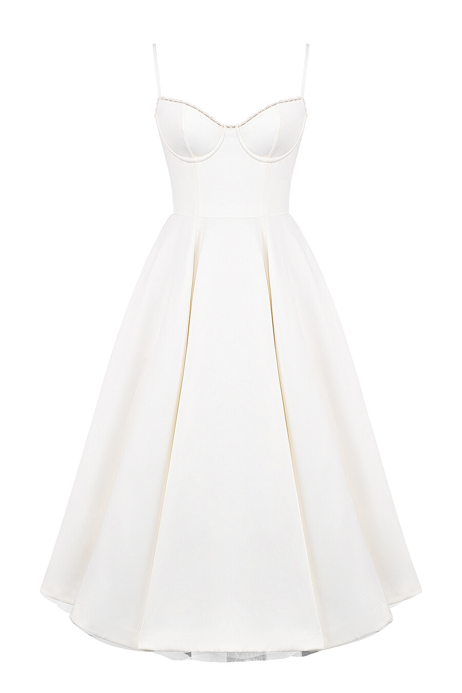 weißes tüll-midikleid