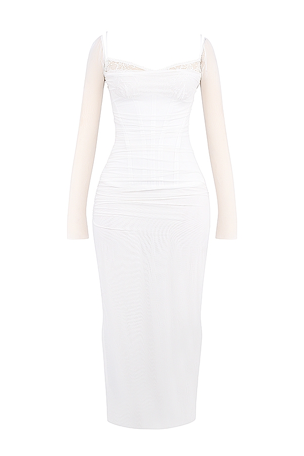 weißes maxikleid