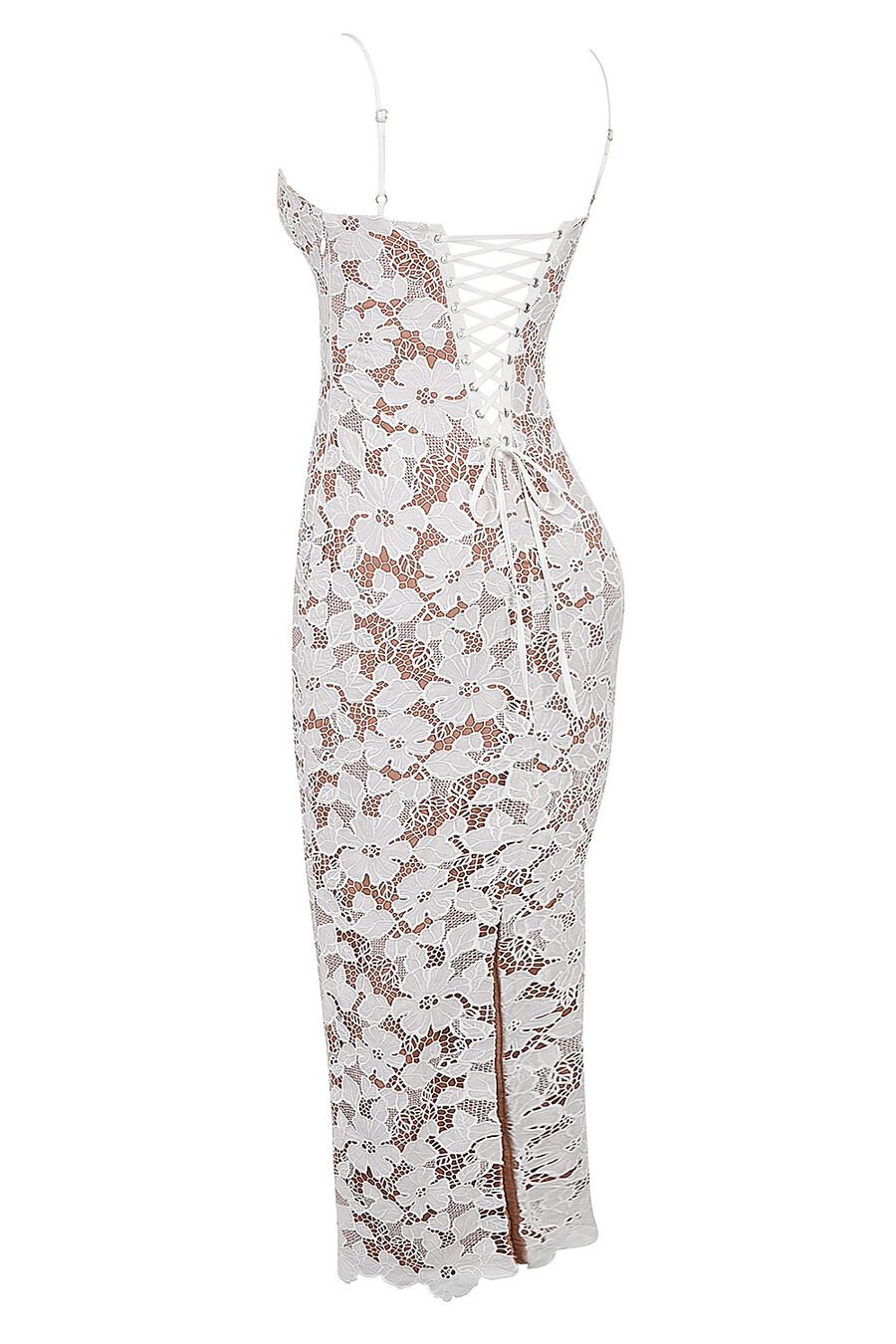 weißes maxikleid mit blumenstickerei