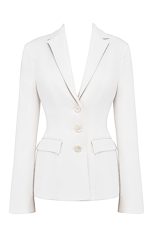 elfenbeinfarbener taillierter blazer