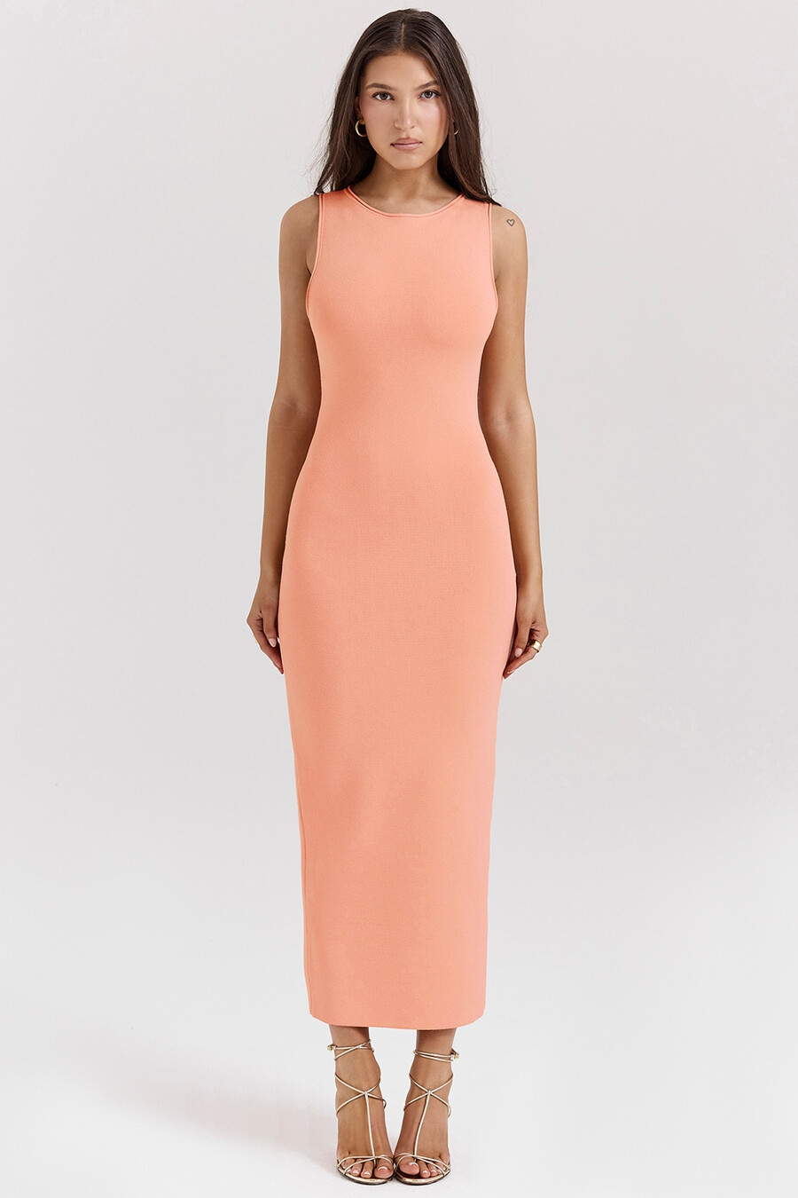 sorbet strick-maxikleid