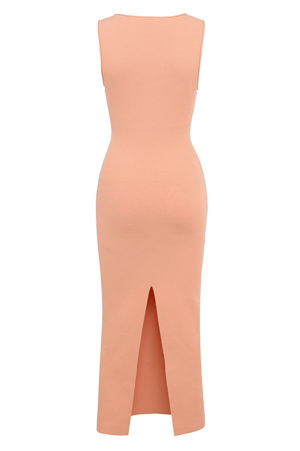 sorbet strick-maxikleid