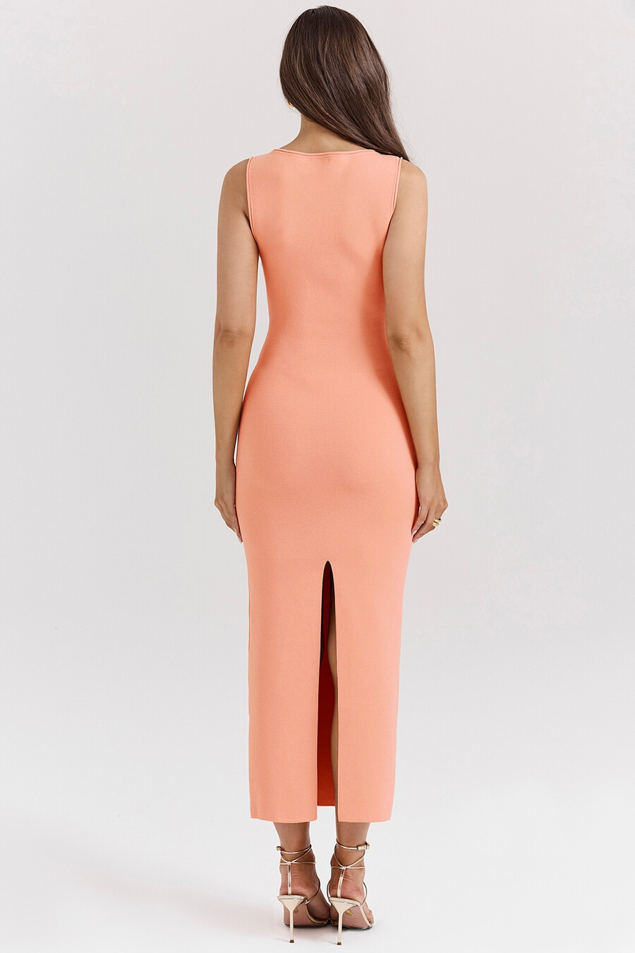 sorbet strick-maxikleid