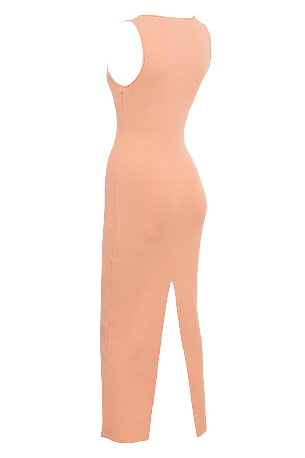 sorbet strick-maxikleid