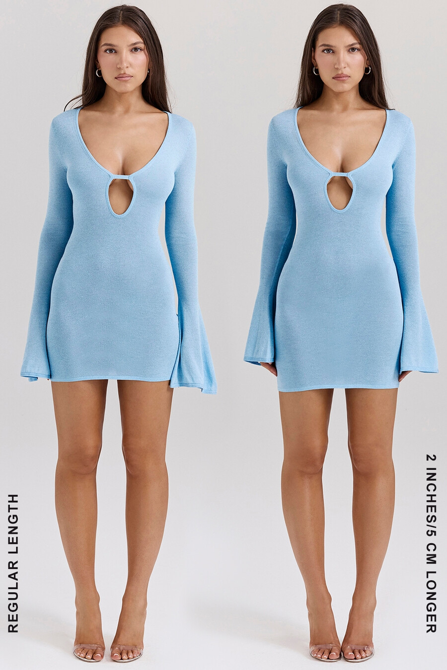 ozeanblaues strickminikleid