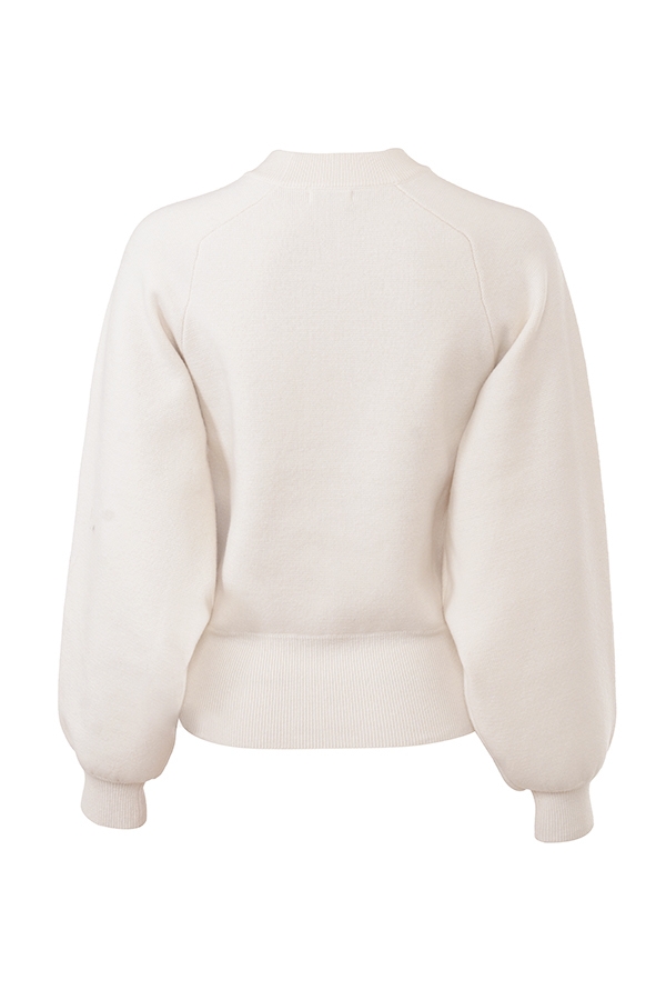 cremefarbener woll-kaschmir-pullover schwer gestrickt