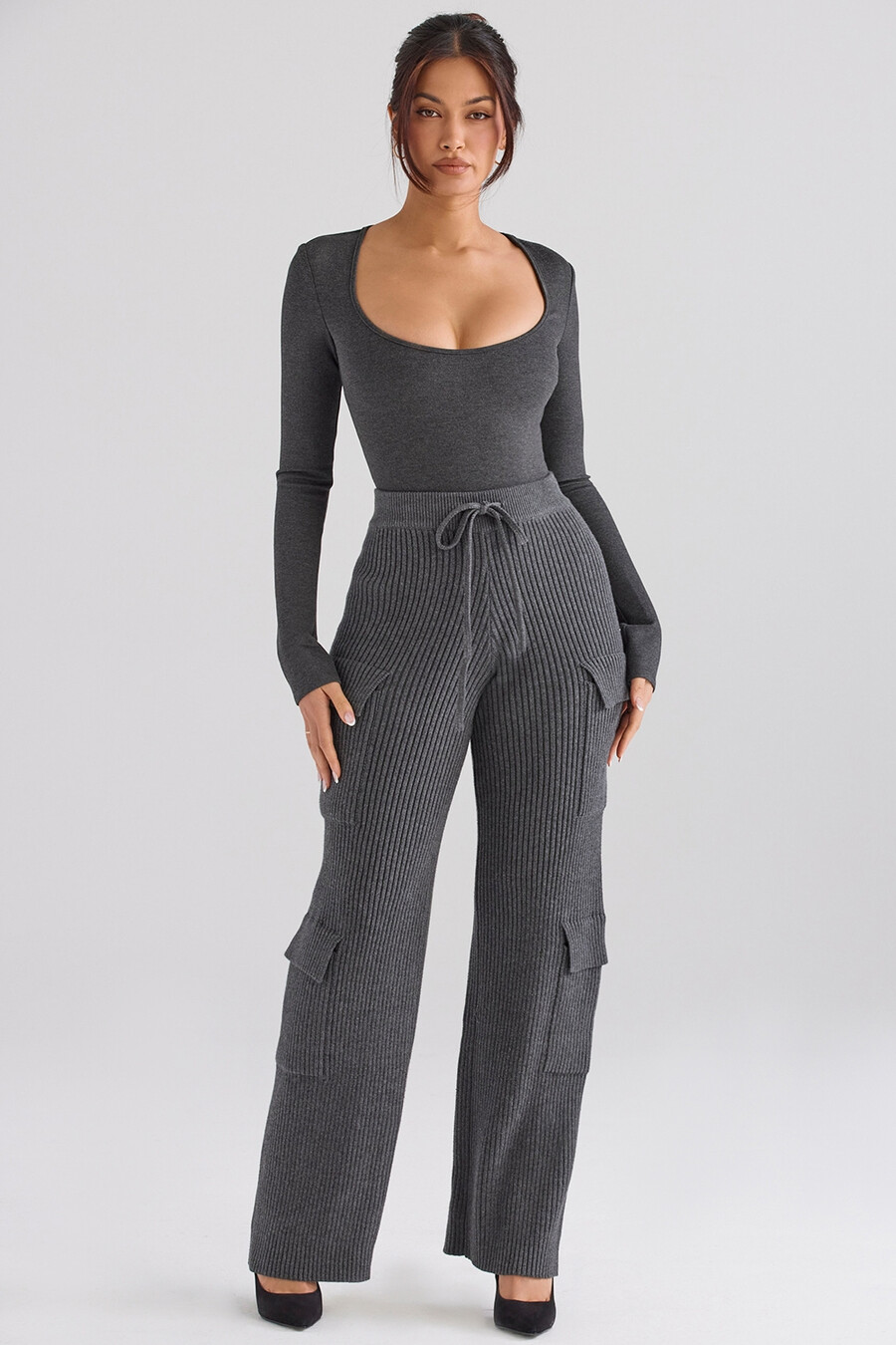 anthrazitfarbener loungewear-body