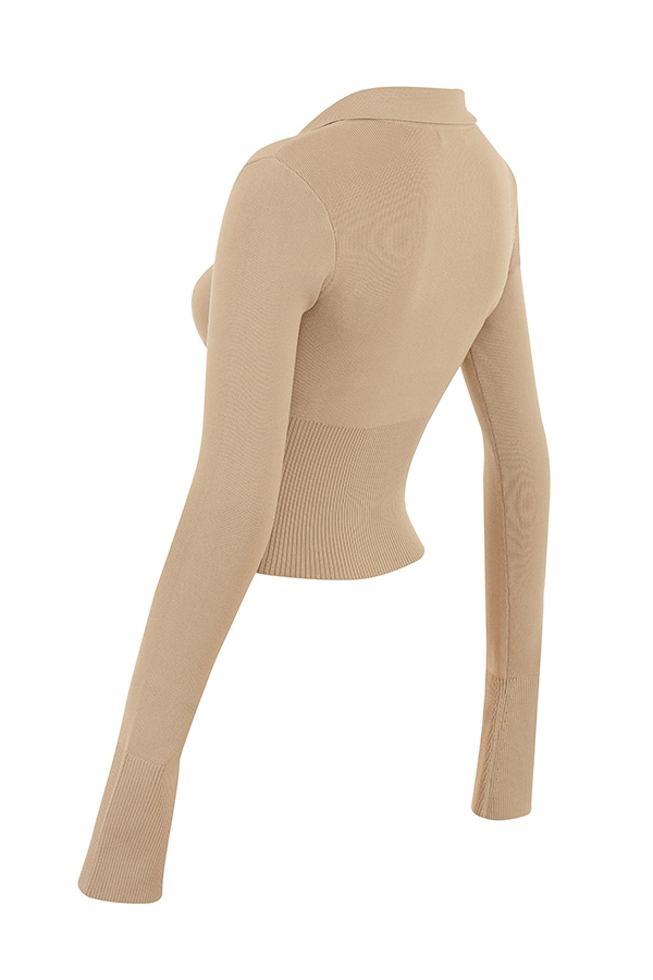 kamelfarbenes stricktop