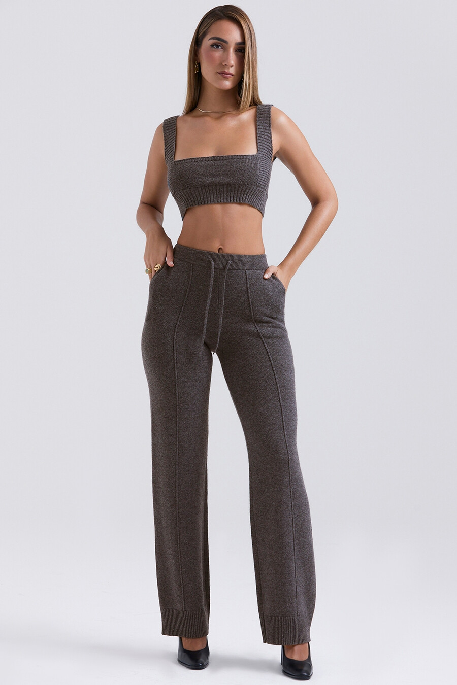 bralette aus anthrazitfarbenem kaschmir-mix