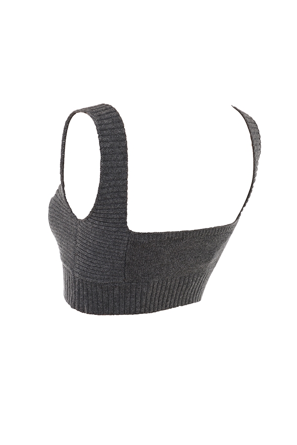 bralette aus anthrazitfarbenem kaschmir-mix