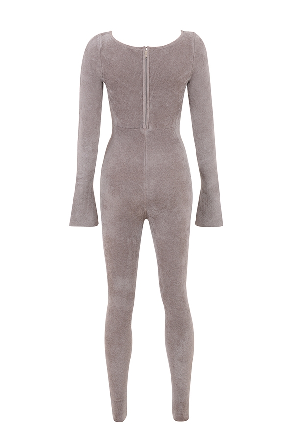loungewear jumpsuit aus schwerem chenille in nerzoptik