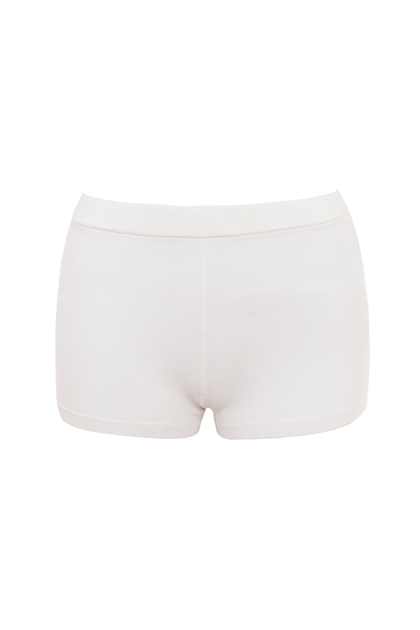 weiße sommer-strick-hotpants