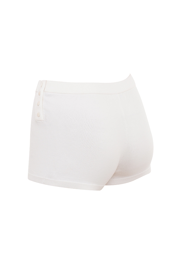 weiße sommer-strick-hotpants