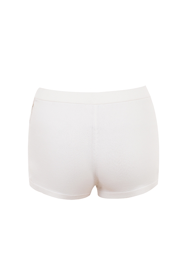 weiße sommer-strick-hotpants