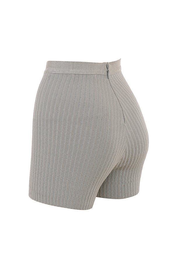 graue melierte bandagen-shorts