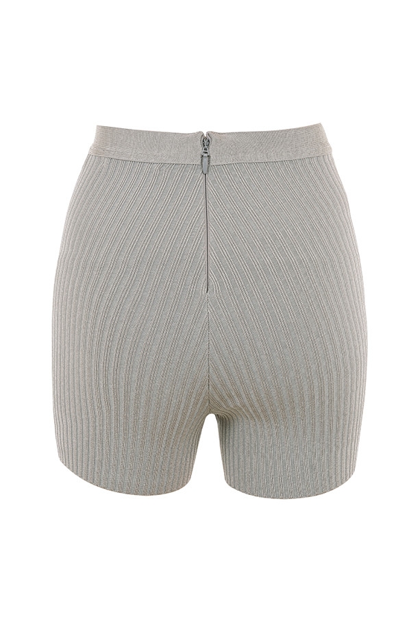 graue melierte bandagen-shorts