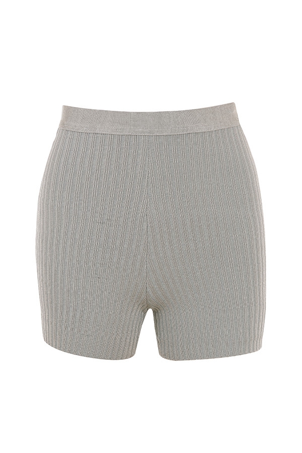 graue melierte bandagen-shorts