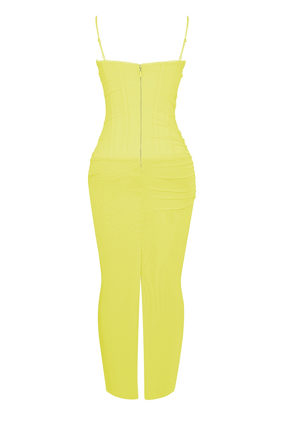 limettengrünes korsett-maxikleid