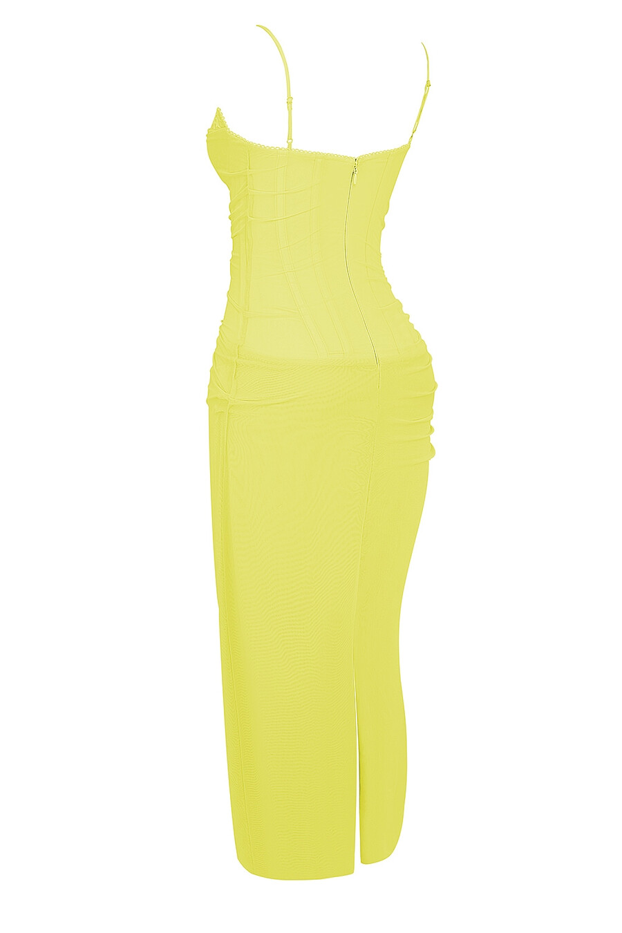 limettengrünes korsett-maxikleid