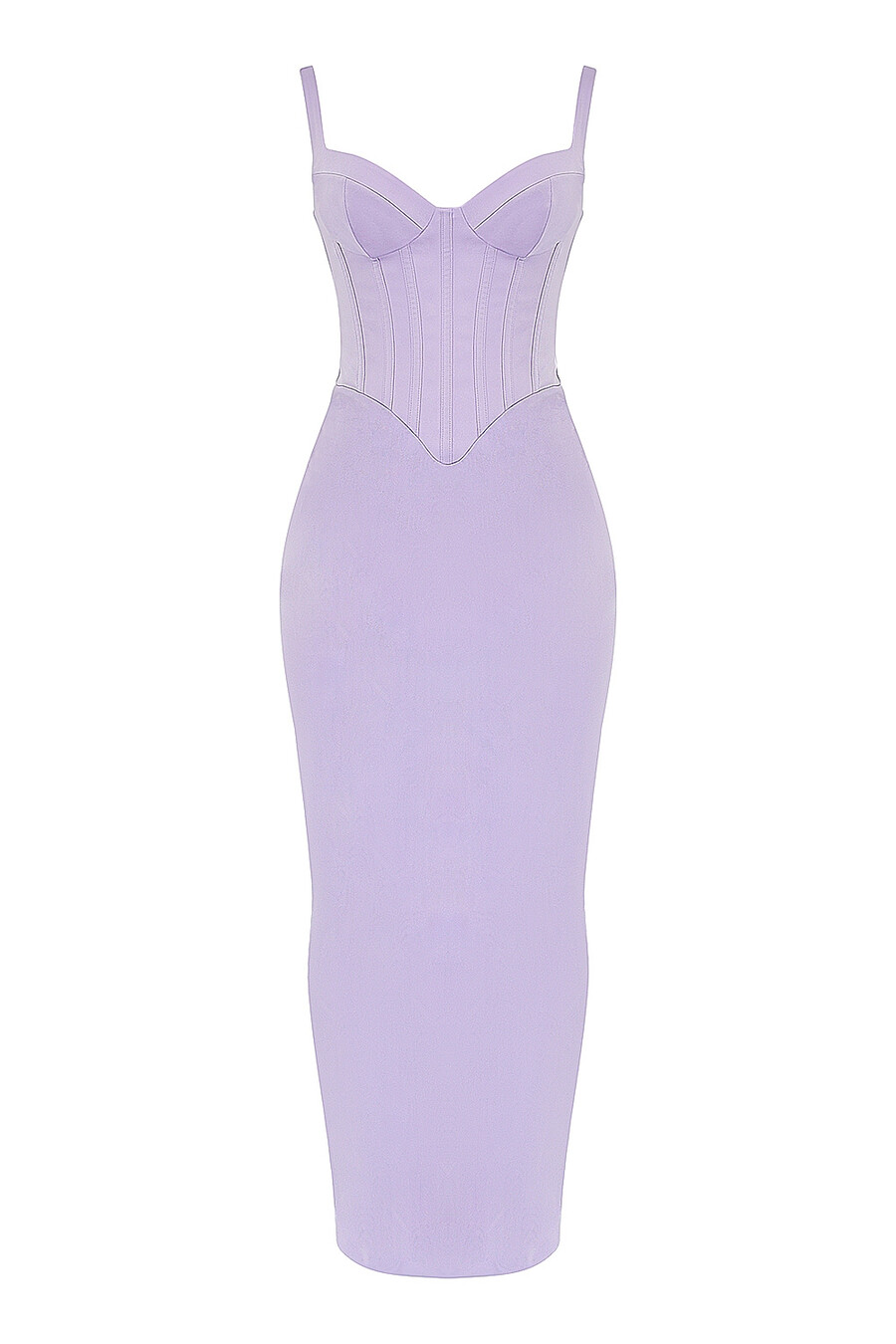 orchideenfarbenes satin-korsett-maxikleid