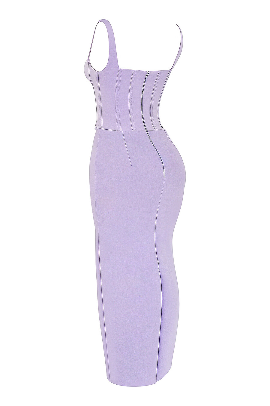 orchideenfarbenes satin-korsett-maxikleid