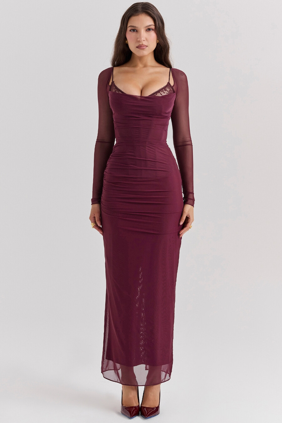 weinrotes maxikleid