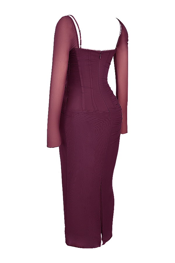 weinrotes maxikleid