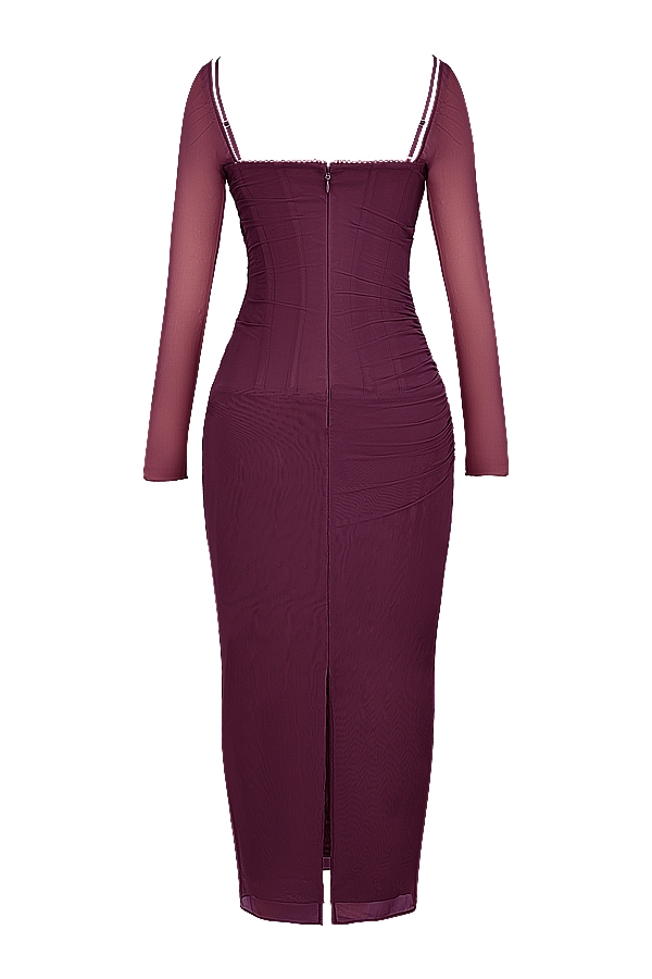 weinrotes maxikleid