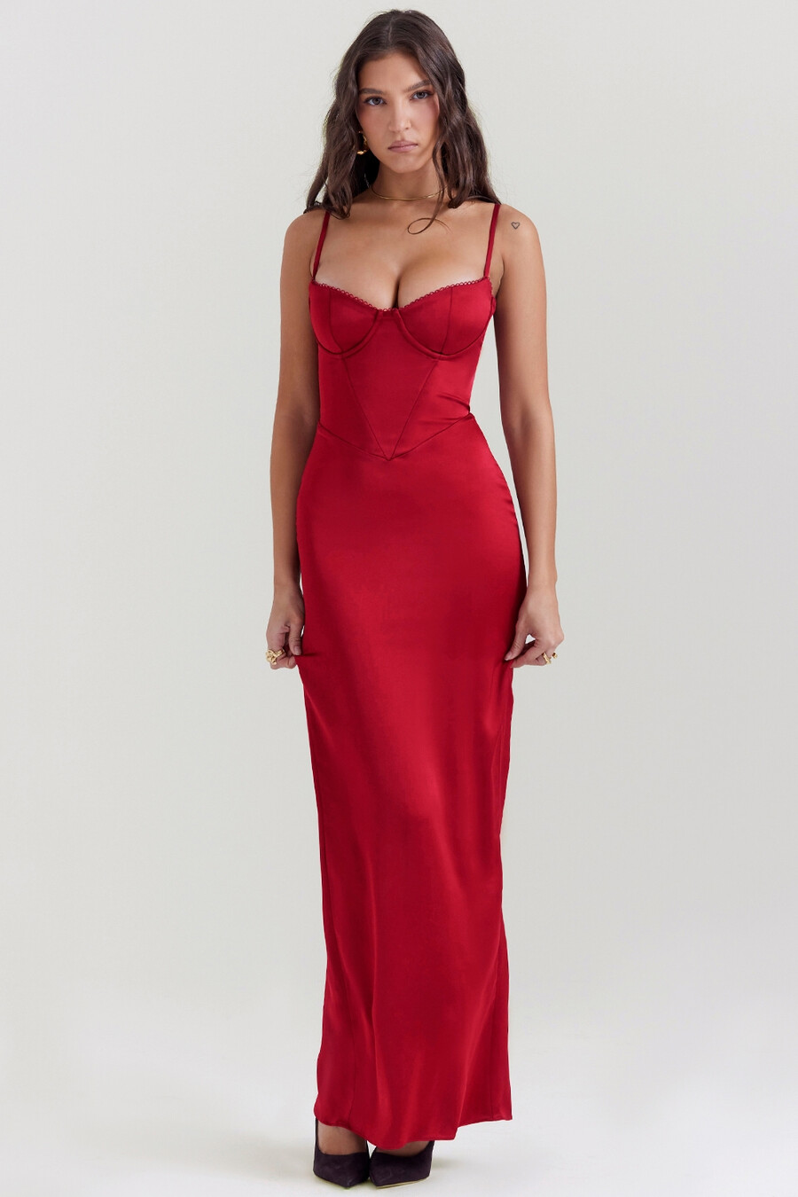ruby korsett-maxikleid