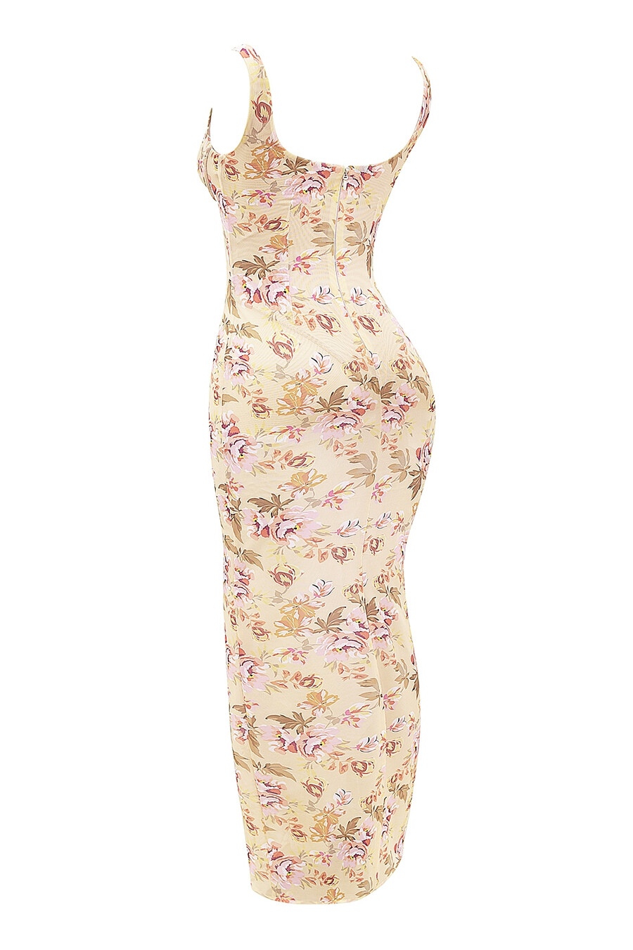maxikleid mit honigblumenmuster